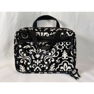 Thirty one double zip cosmetic bag Black White Parisian Pop Demask Print